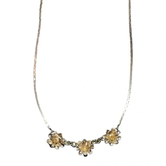 Elegant 14k Solid Italian Yellow Gold Floral Necklace! RARE! - Picture 6 of 8